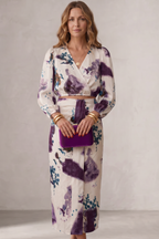 Watercolour Floral Elegance Blouse & Skirt Set