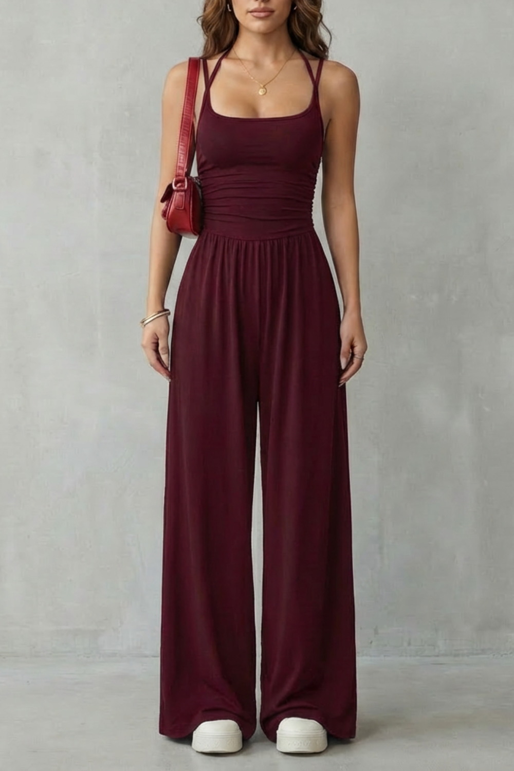 Double strap fit | Wide-leg jumpsuit