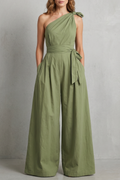 Lunéa – Graceful draped silhouette – One-shoulder jumpsuit