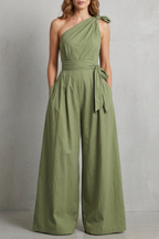 Lunéa – Graceful draped silhouette – One-shoulder jumpsuit