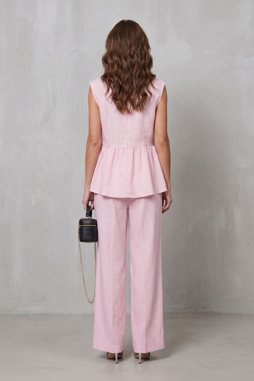 Soft Peplum Elegance Two-piece Trouser Set