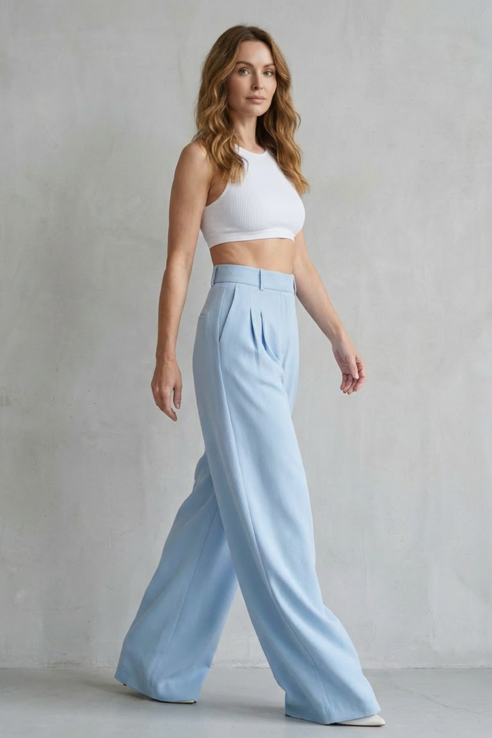 Flowing Drape Wide-leg Tailored Trousers