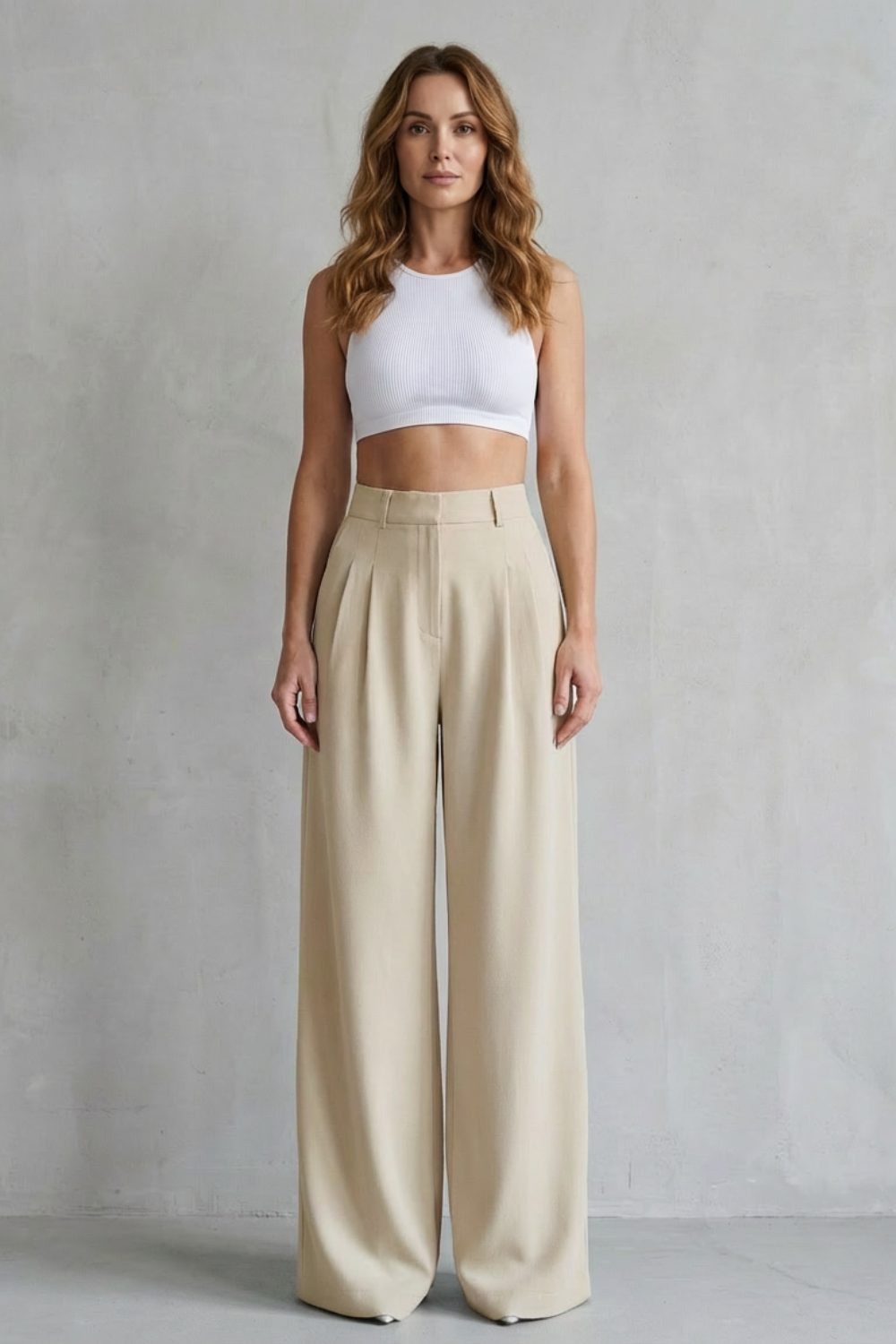 Flowing Drape Wide-leg Tailored Trousers