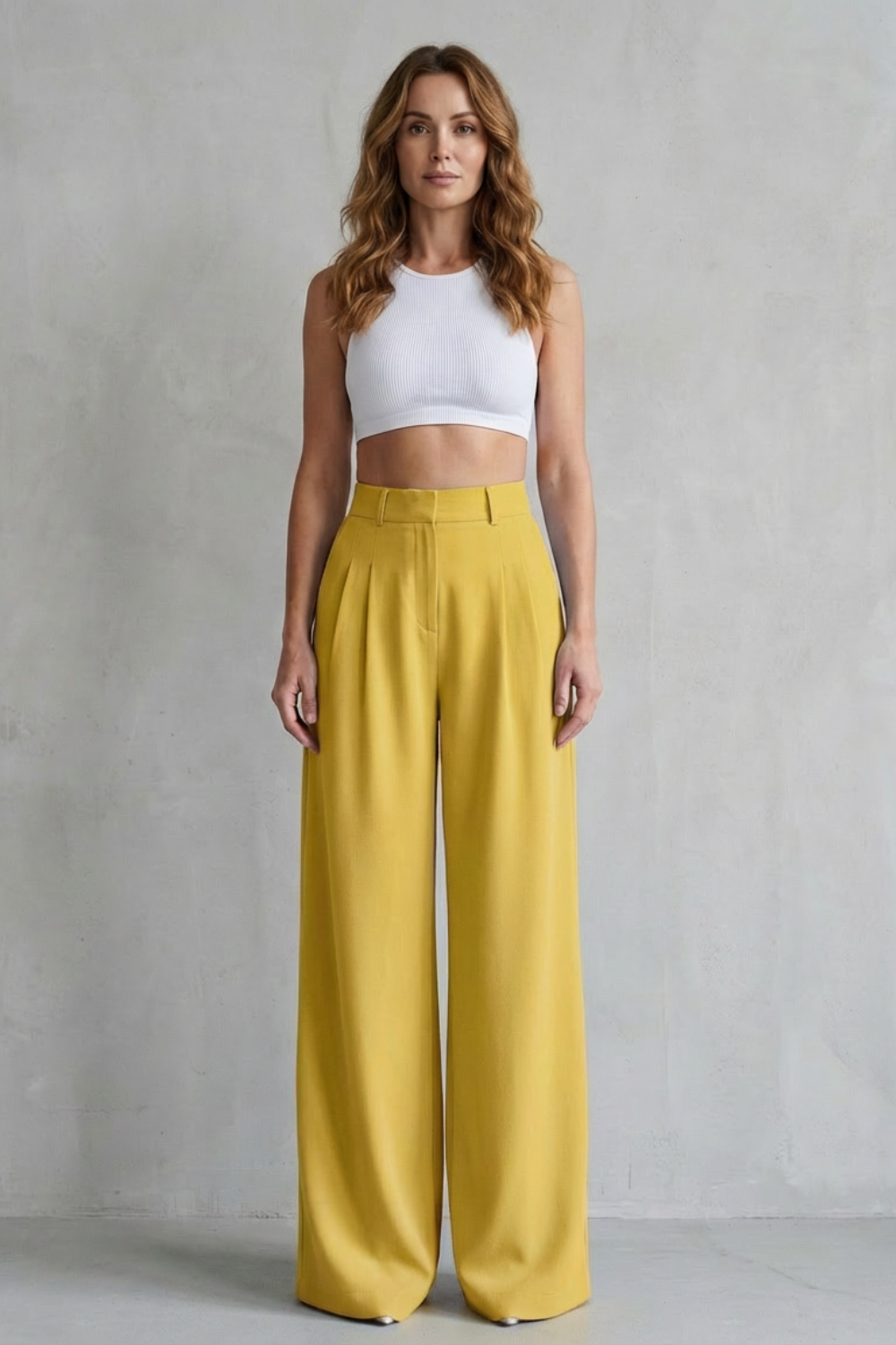 Flowing Drape Wide-leg Tailored Trousers