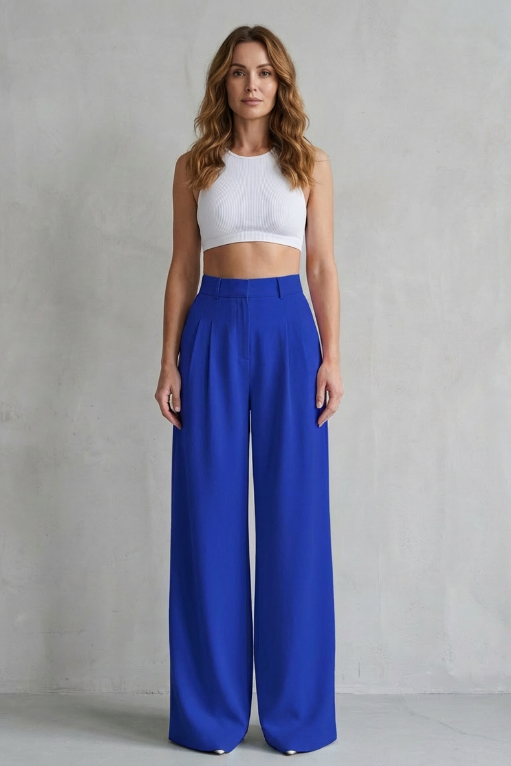 Flowing Drape Wide-leg Tailored Trousers