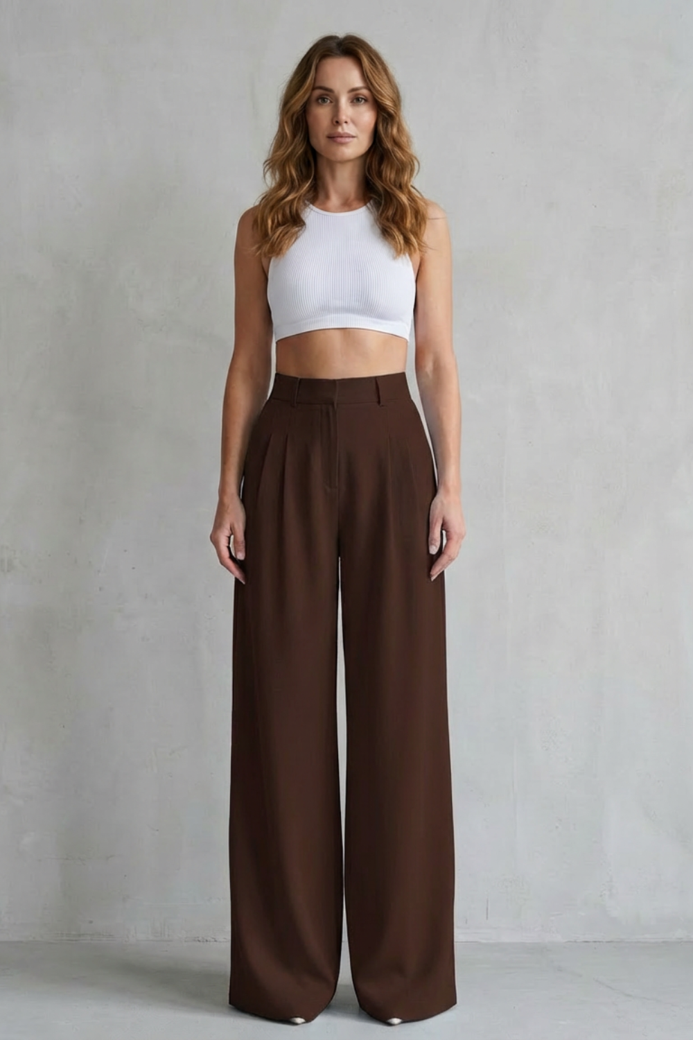 Flowing Drape Wide-leg Tailored Trousers