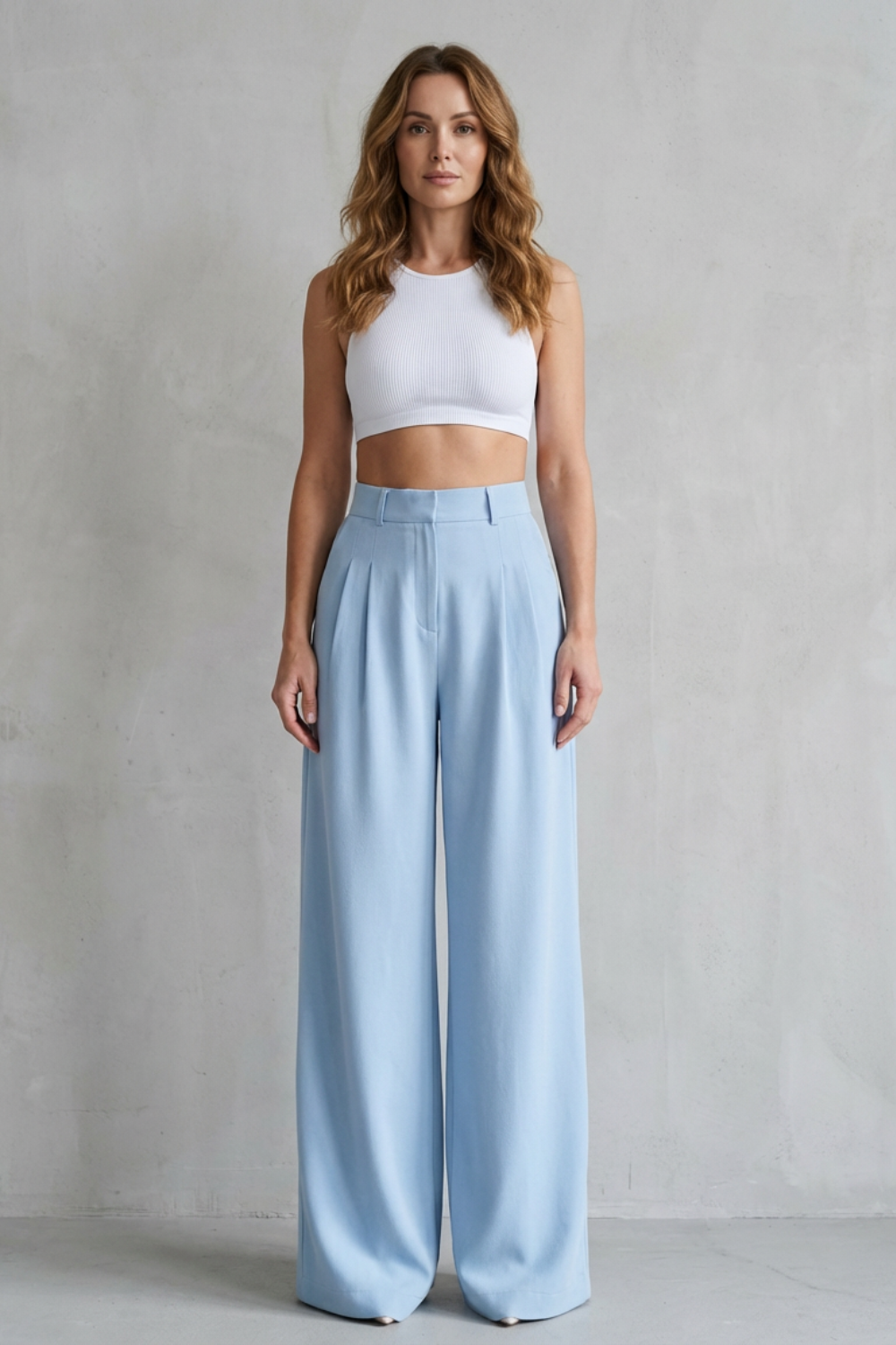 Flowing Drape Wide-leg Tailored Trousers