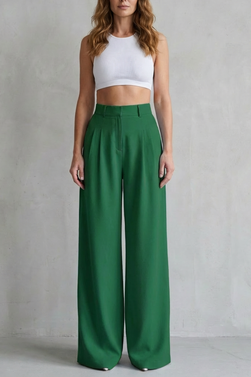 Flowing Drape Wide-leg Tailored Trousers
