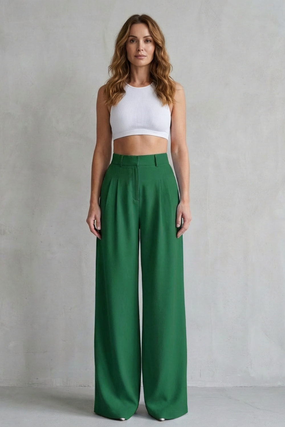 Flowing Drape Wide-leg Tailored Trousers