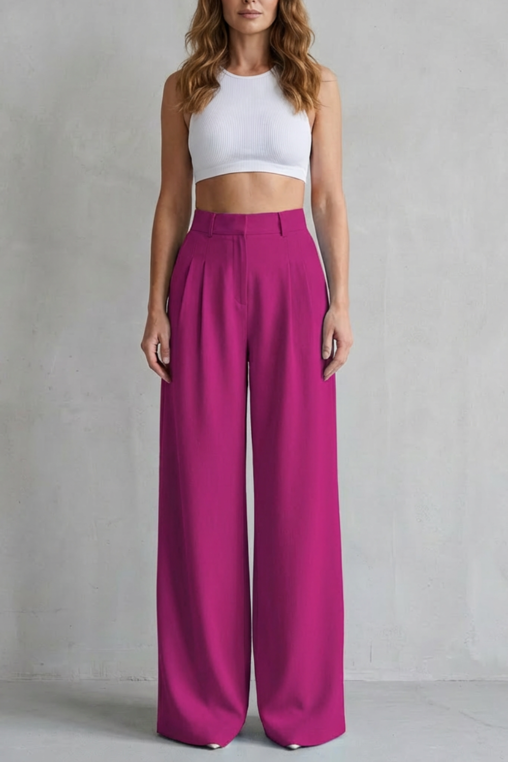 Flowing Drape Wide-leg Tailored Trousers