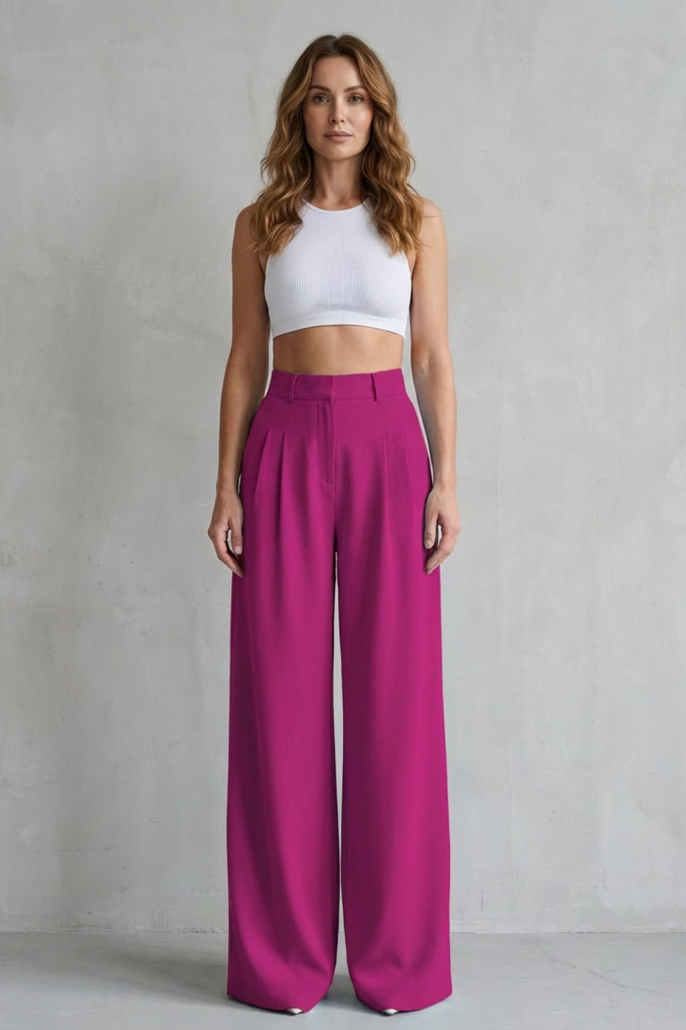 Flowing Drape Wide-leg Tailored Trousers