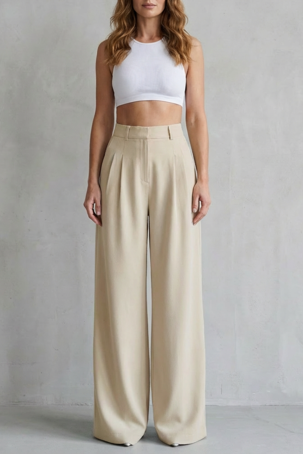 Flowing Drape Wide-leg Tailored Trousers