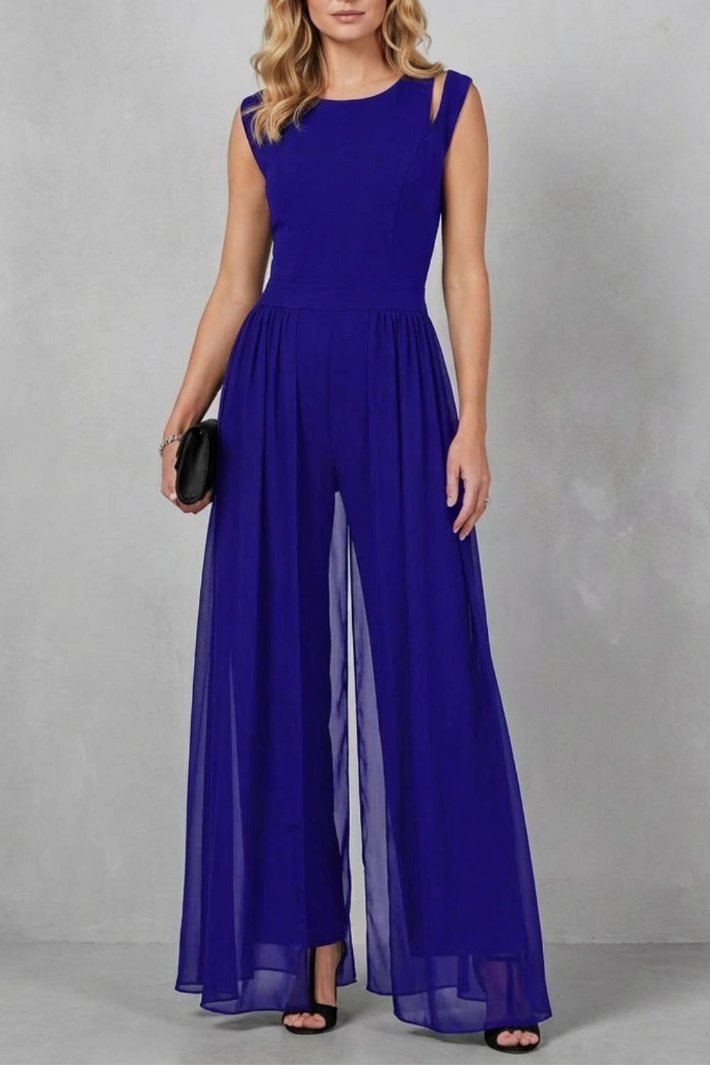 Sheer panel cutout | Evening jumpsuit