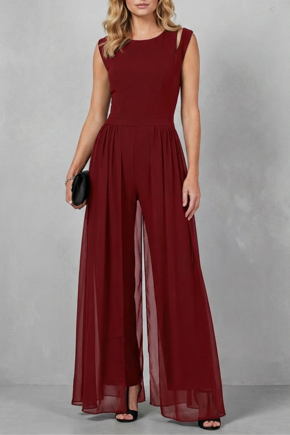 Sheer panel cutout | Evening jumpsuit