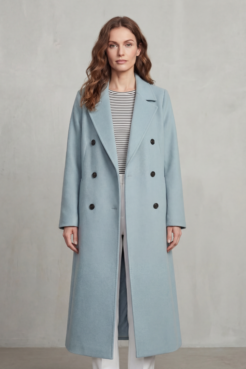 Double-breasted Design Wool Blend Coat