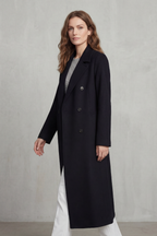 Double-breasted Design Wool Blend Coat