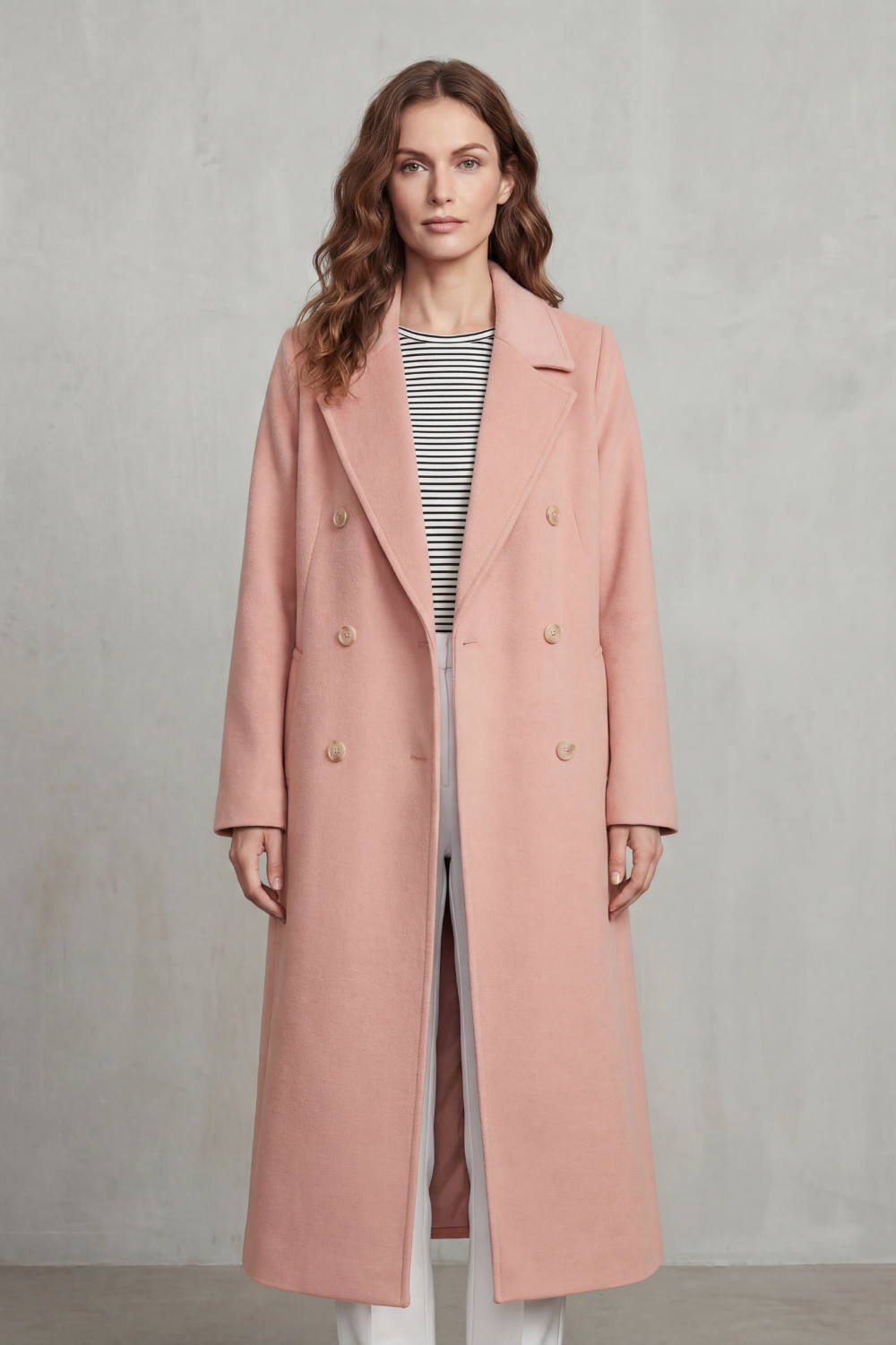 Double-breasted Design Wool Blend Coat