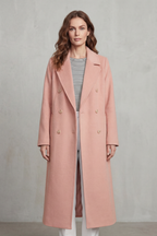 Double-breasted Design Wool Blend Coat