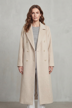 Double-breasted Design Wool Blend Coat