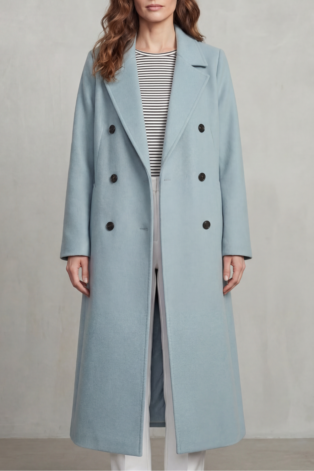 Double-breasted Design Wool Blend Coat