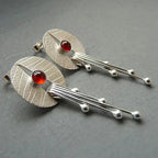 Hollow Red Stone Dangle Earrings