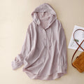 Lightweight Hoodie with Buttons - Purple