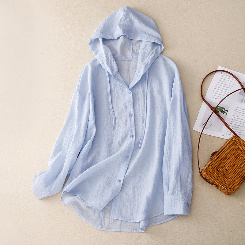 Lightweight Hoodie with Buttons