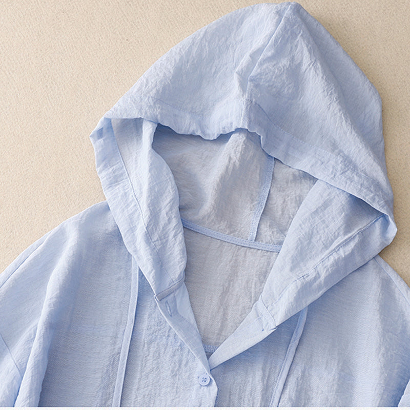 Lightweight Hoodie with Buttons
