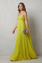 Pleated Halter Grace Maxi Dress