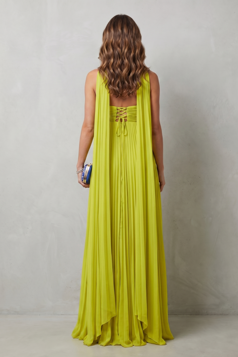 Pleated Halter Grace Maxi Dress