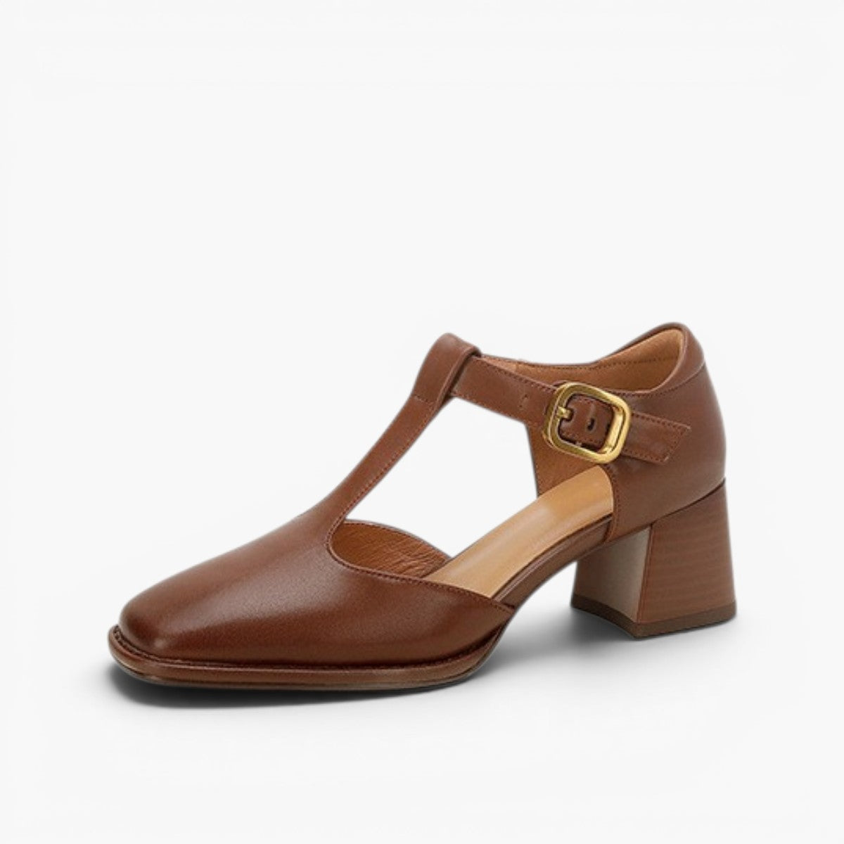 Marcele T-Strap Leather Pumps