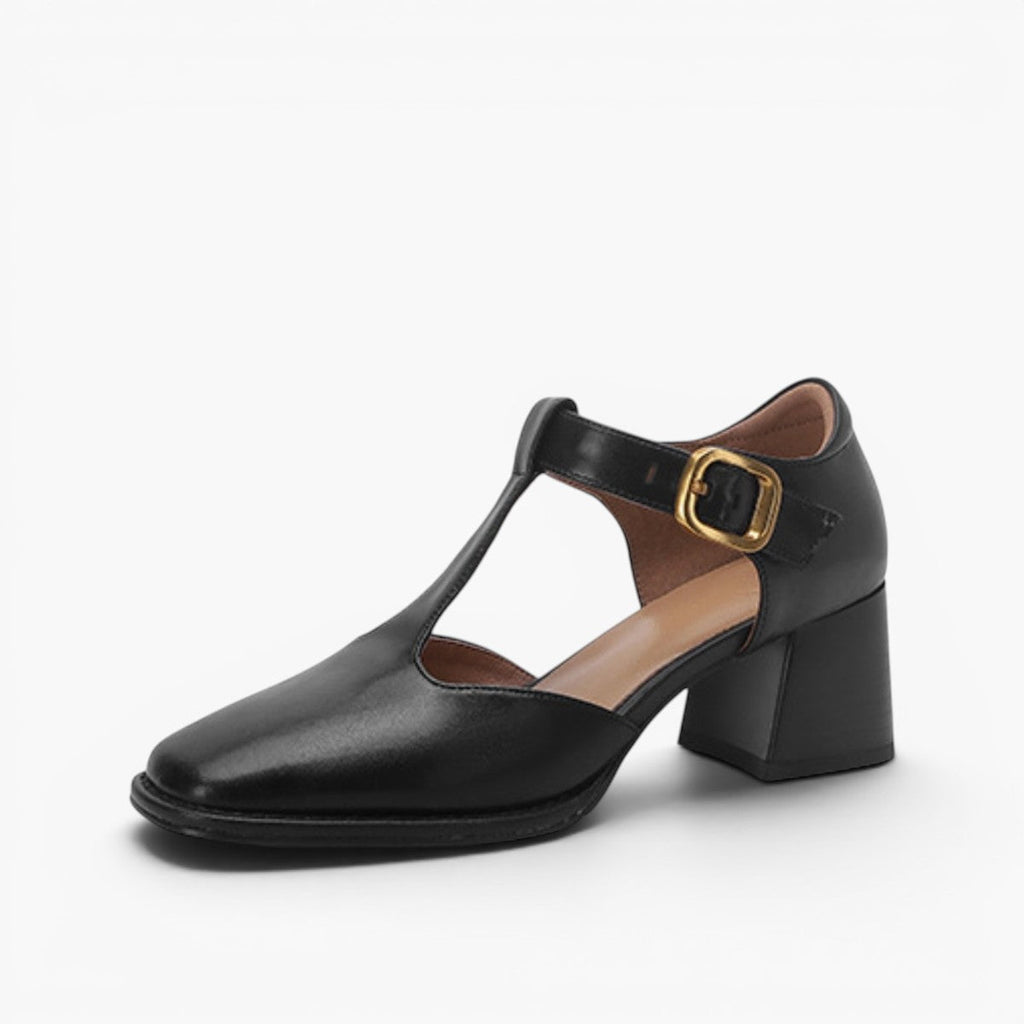 Marcele T-Strap Leather Pumps