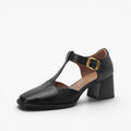 Marcele T-Strap Leather Pumps