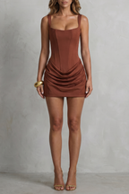 Sculpted Draped Corsetry Mini Dress