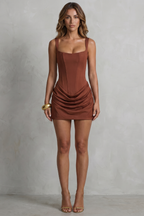 Sculpted Draped Corsetry Mini Dress