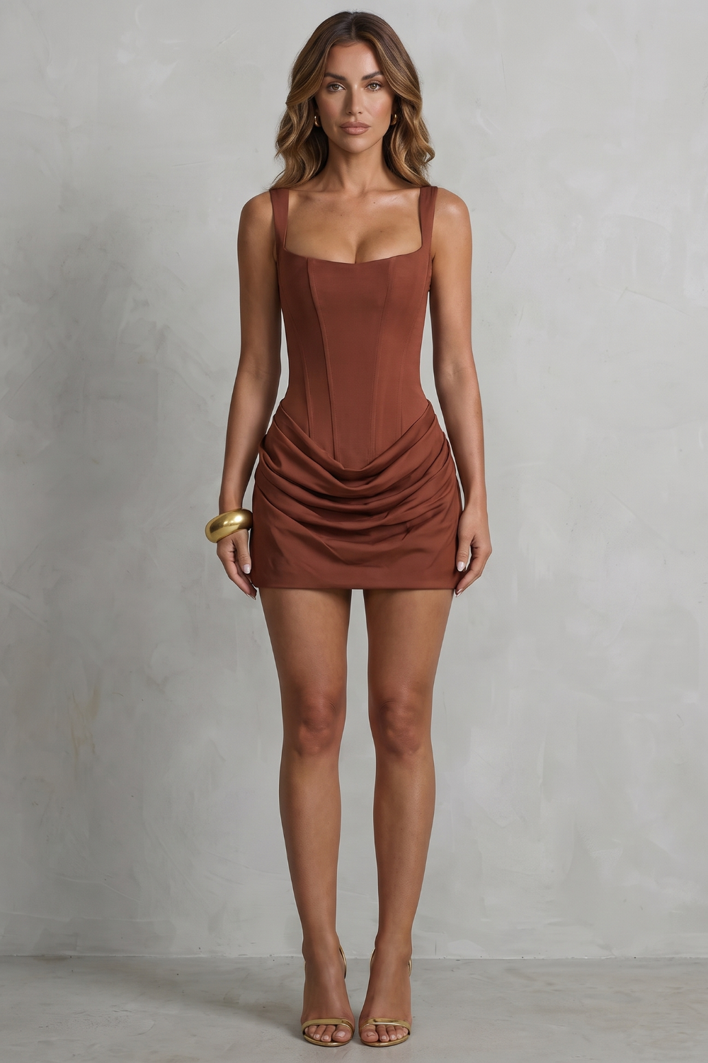 Sculpted Draped Corsetry Mini Dress