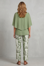 Botanical Print Elegance Two-piece Trouser Set