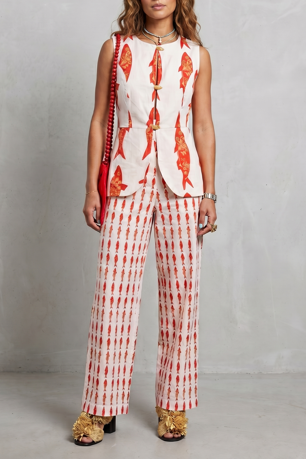 Coastal Print Sophistication Trouser Set