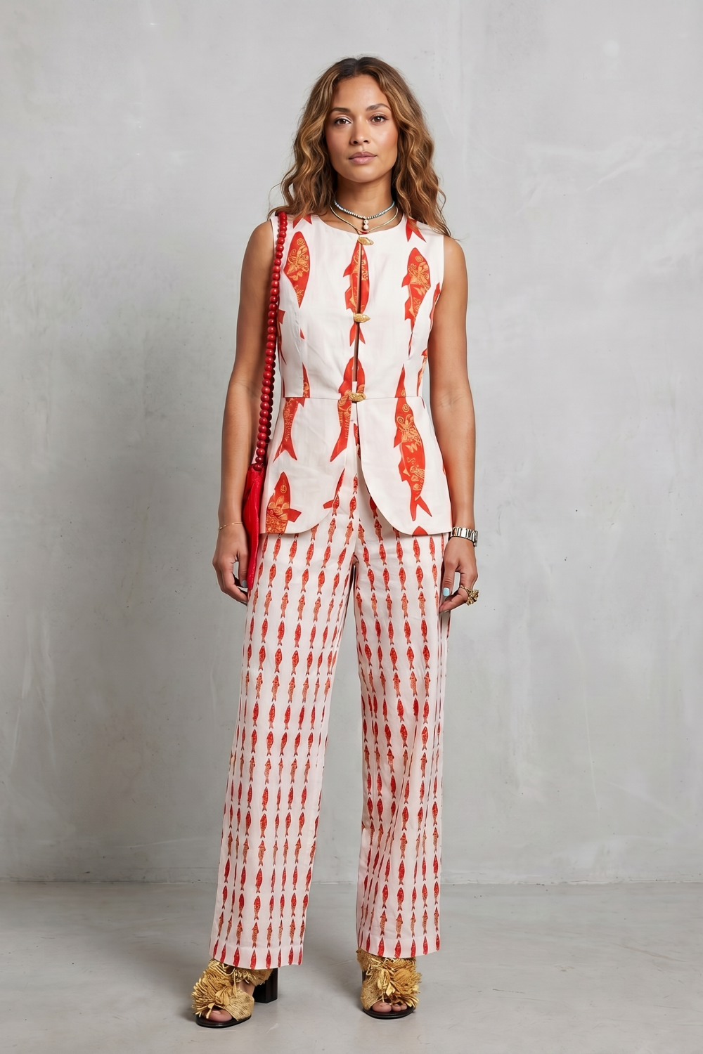 Coastal Print Sophistication Trouser Set