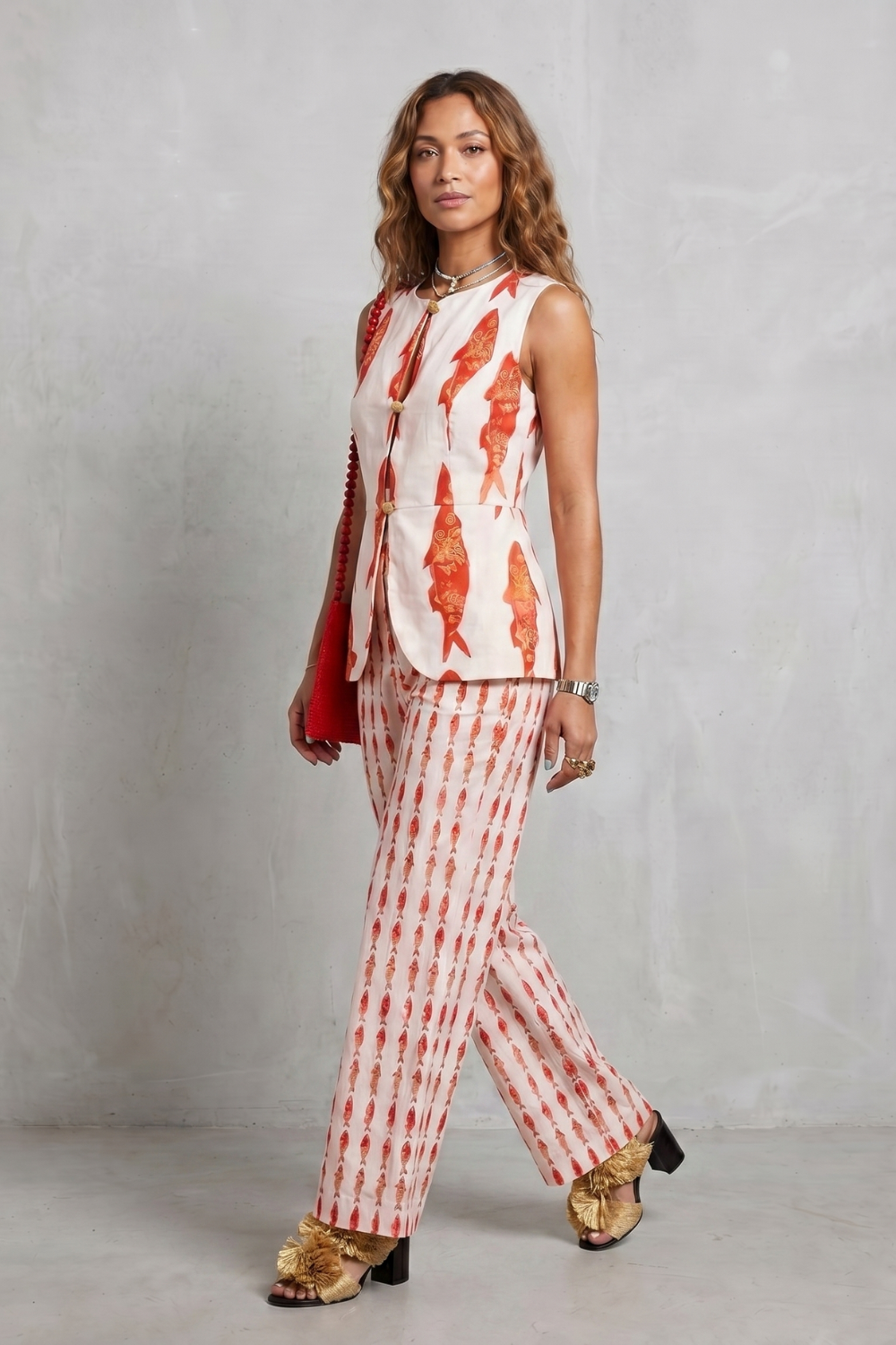 Coastal Print Sophistication Trouser Set