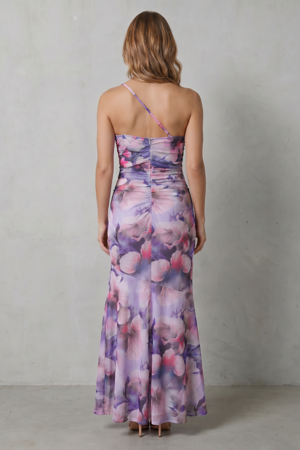 Floral Elegance Women’s One-Shoulder Maxi Dress