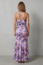 Floral Elegance Women’s One-Shoulder Maxi Dress