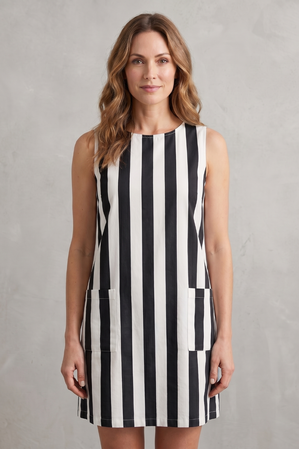Monochrome Striped Charm Mini Dress