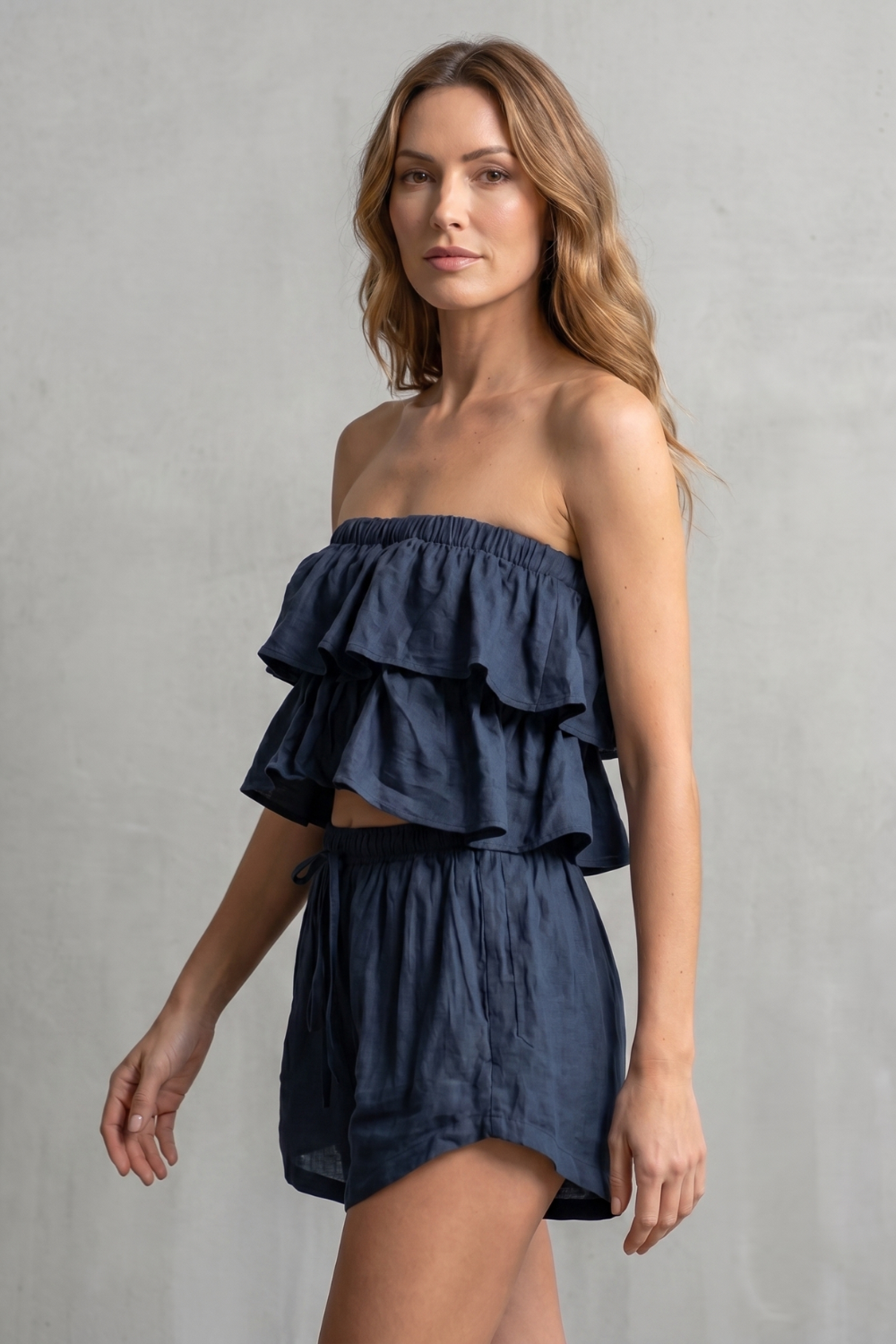 Ruffled Seaside Charm Shorts Set