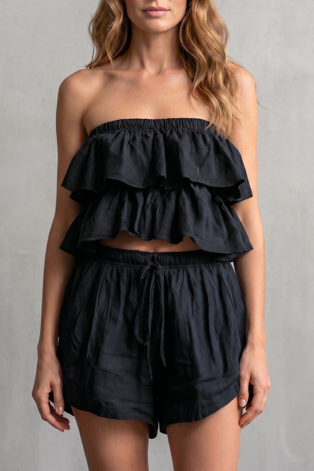 Ruffled Seaside Charm Shorts Set
