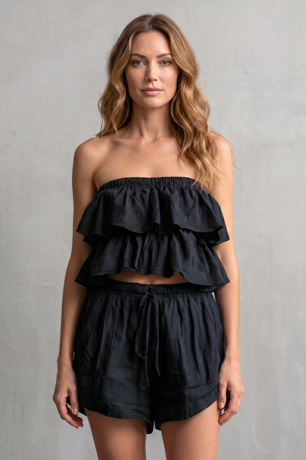 Ruffled Seaside Charm Shorts Set