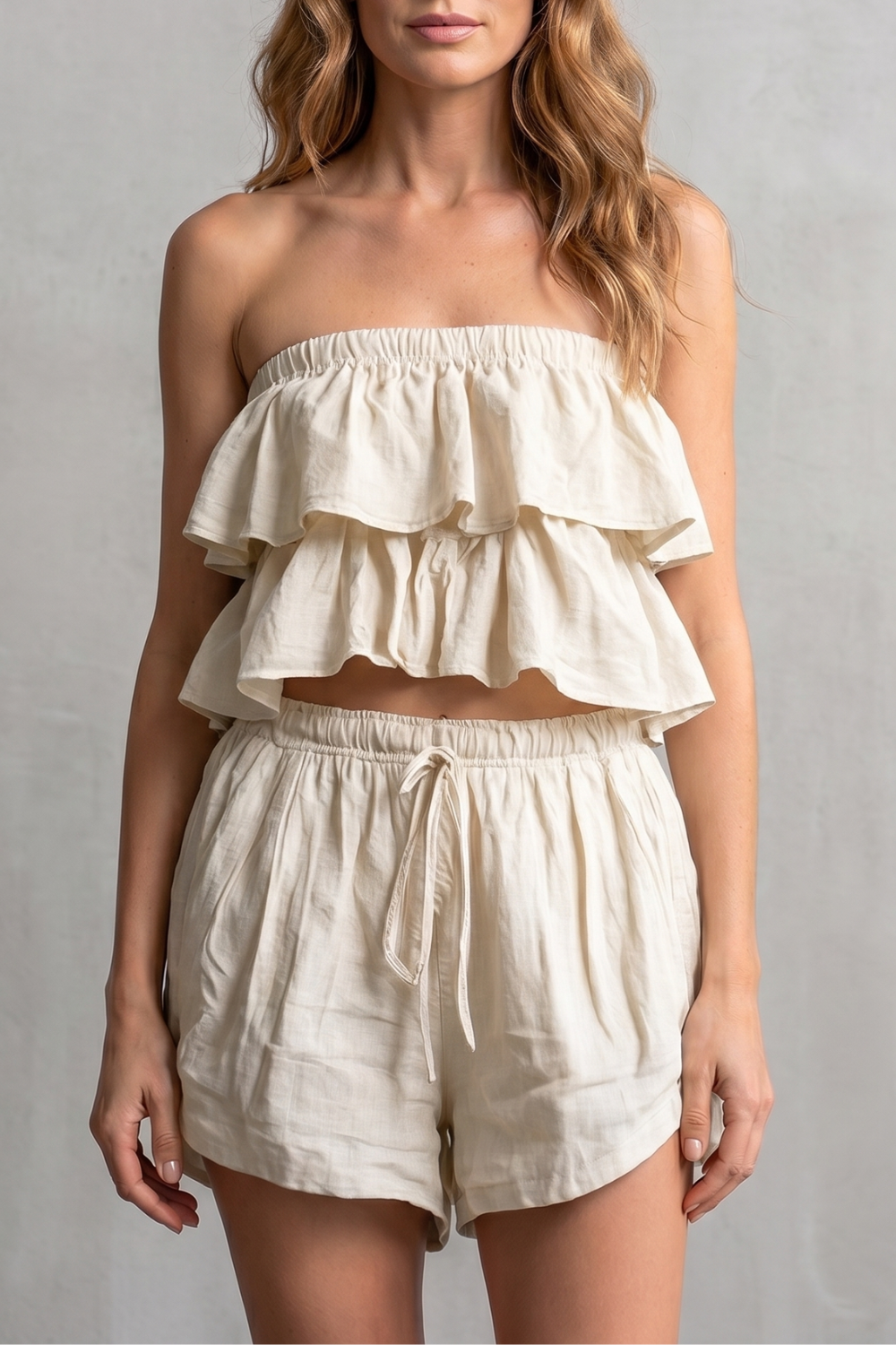Ruffled Seaside Charm Shorts Set