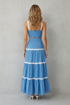 Wave Trim Summer Set Skirt Set