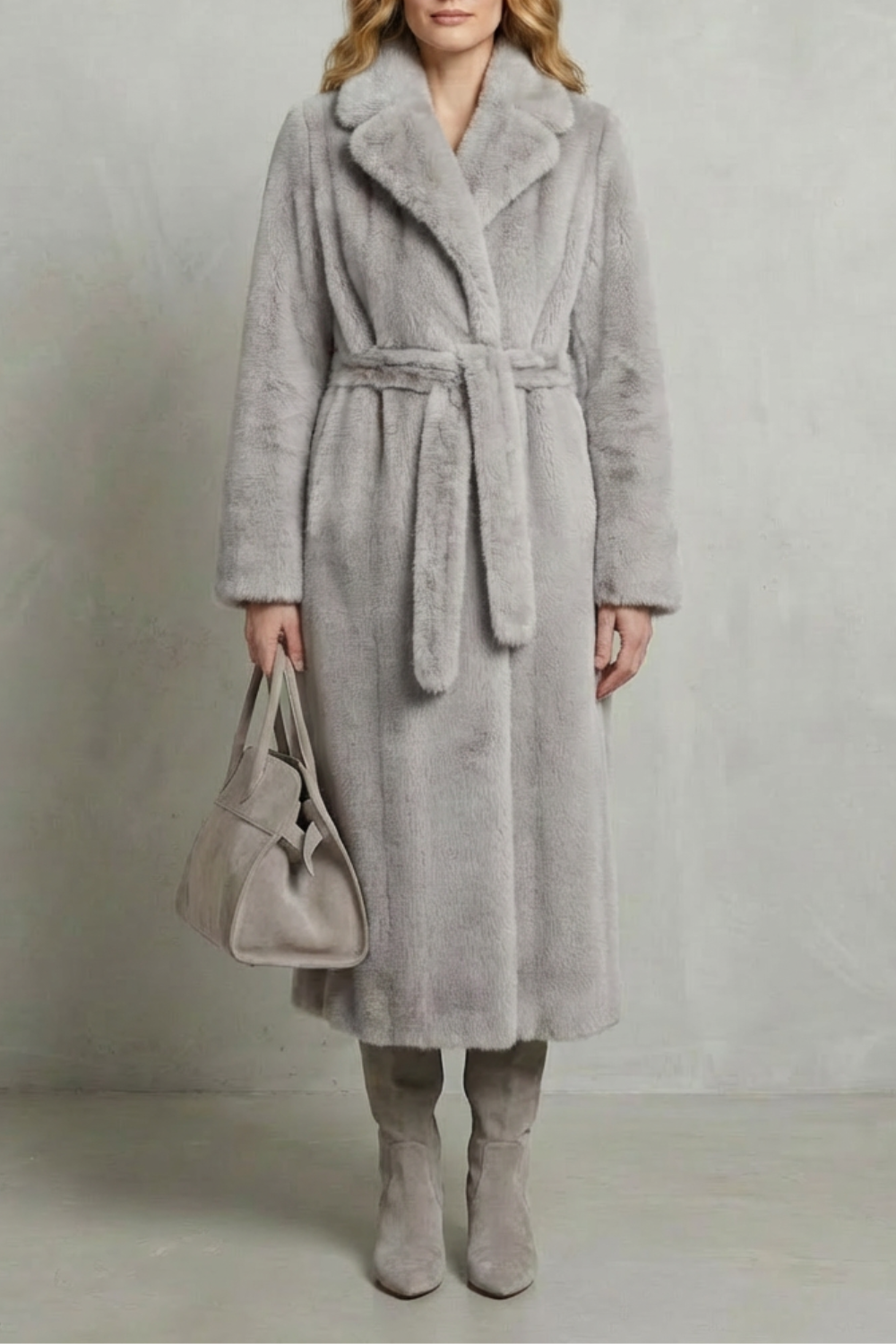 Oversized Silhouette Faux Fur Long Coat