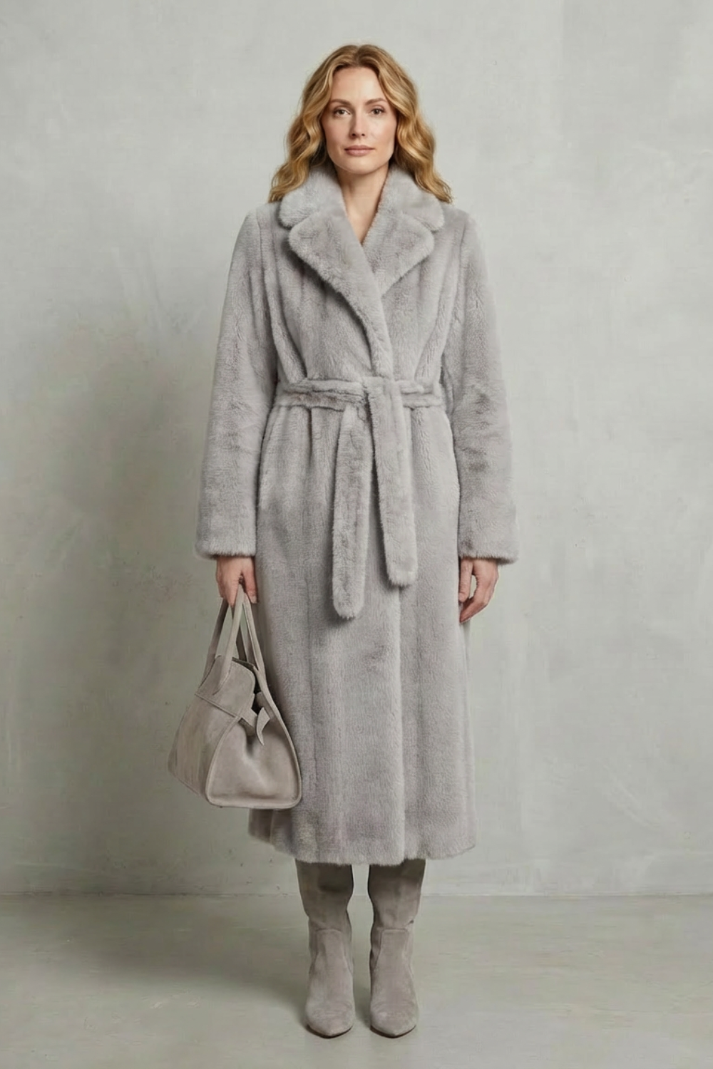 Oversized Silhouette Faux Fur Long Coat